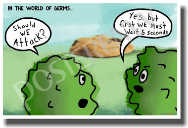 In The World of Germs - Five Second Rule - Bacteria NEW Humor PosterEnvy Poster 