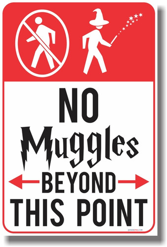 No Muggles Beyond This Point - Magic Harry Potter Funny Humor PosterEnvy Poster 