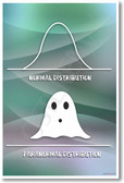 Paranormal Distribution NEW Humor Math Statistics Poster (hu149) stats math mathematics curve x axis y axis graphs ghost