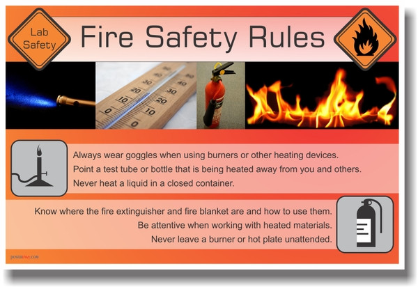 NEW HEALTH Safety Cautionary POSTER - Fire Safety Rules - PosterEnvy.com