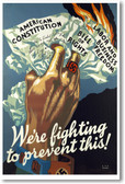 We're Fighting to Prevent This - NEW Vintage WW2 Reprint Poster