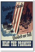 United We Stand - NEW Vintage WW2 Reprint Poster