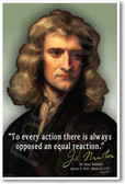 Sir Issac Newton - To every action there is always opposed an equal reaction.