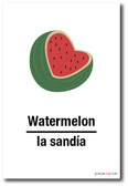 La Sandia - Watermelon In Spanish - NEW Foreign Language Educational POSTER