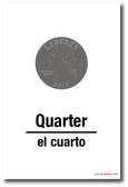 El Cuarto - Quarter In Spanish - NEW Foreign Language Educational POSTER