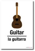 La Guitarra - Guitar In Spanish - NEW Foreign Language Educational POSTER