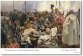 The Zaporozhye Cossacks Replying to the Sultan - Ilya Repin  1878-1891 - NEW Fine Arts Poster