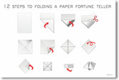 12 Steps to Folding a Paper Fortune Teller - NEW Fine Arts Poster