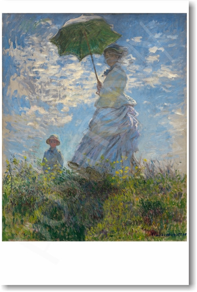 Woman with Parasol (1875) - French Impressionist Painter Claude Monet PosterEnvy.com