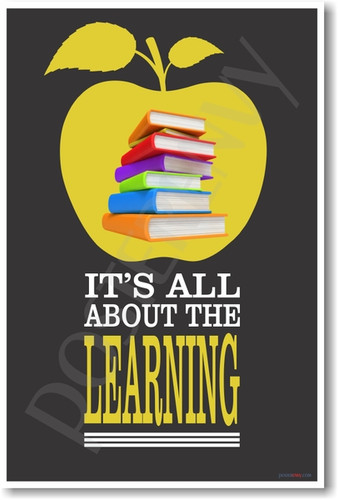 Books & Apple - It's All About The Learning - Vertical - NEW Classroom Motivational PosterEnvy Poster