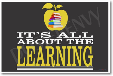 It's All About The Learning Books and Apple - Horizontal - NEW Classroom Motivational PosterEnvy Poster