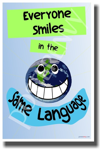 Everyone Smiles In the Same Language - NEW Friends Anti-Bullying Classroom Motivational PosterEnvy Poster