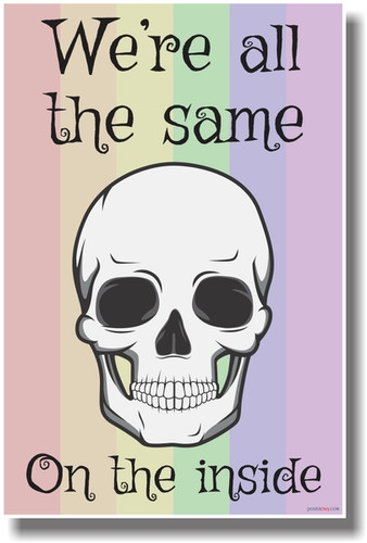 Human Skull - We're All the Same on the Inside - Rainbow Flag - NEW Gay Rights PosterEnvy Poster