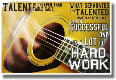 Talent Is Cheaper Than Table Salt - Acoustic Guitar - Stephen King - NEW Classroom Motivational PosterEnvy Poster