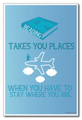 Book Airplane Library School adventure Reading Takes You Places - NEW Classroom Motivational PosterEnvy Poster