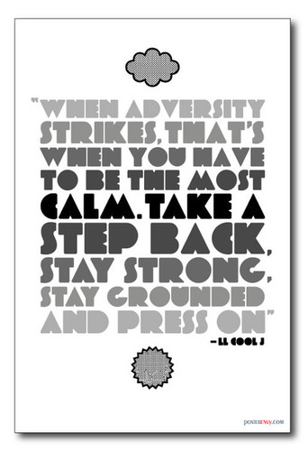 When Adversity Strikes, That's When You Have To Be The Most Calm. Take A Step Back, Stay Calm, Stay Grounded and Press On - Hip Hop Rapper LL Cool J - NEW Classroom Motivational Poster 
