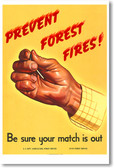 Prevent Forest Fires - NEW Vintage Reprint Poster