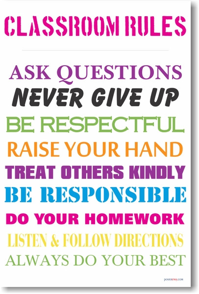 Classroom Rules #11 NEW Classroom Motivational Poster 