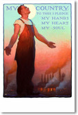 My Country To Thee I Pledge - NEW Vintage Reprint Poster