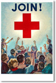 Join - Red Cross- NEW Vintage Reprint Poster