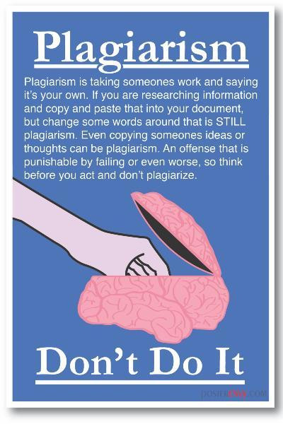 Plagerism - Don't Do It! 2 - NEW Classroom Cautionary POSTER ...