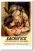 Sacrifice - The Privelege of Free Men - NEW Vintage Reprint Poster