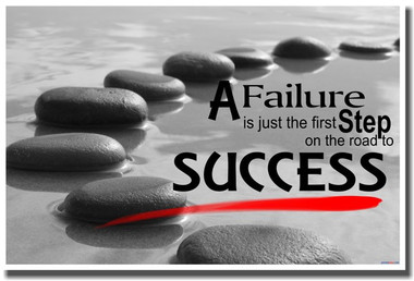 Stepping Stones - A Failure is Just the First Step on the Road to Success - Motivational Classroom PosterEnvy Poster