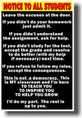 Notice to Students (Big Text) - Classroom Motivational Poster