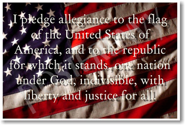 Pledge of Allegiance - Patriotic American Flag Classroom PosterEnvy Poster (cm180)
