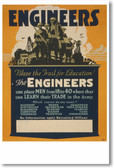 Engineers - Blaze the Trail for Education - NEW Vintage Reprint