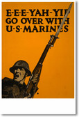 Go Over with U.S Marines - NEW Vintage Reprint Poster