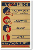 A Good Lunch - WPA School Lunch - Vintage Classroom Poster (cm140)