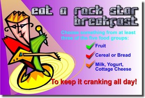 Eat a Rock Star Breakfast - Classroom Health Poster (cm122)