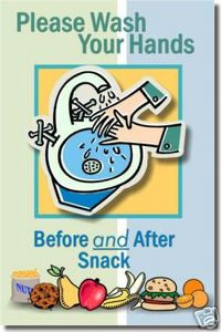 Please Wash Your Hands Before & After Snack - Classroom Health and Safety Poster (cm098)