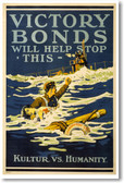 Victory Bonds Will Help Stop This - Vintage Reproduction Poster