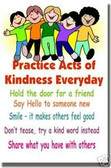 Practice Acts of Kindness Everyday! - Classroom Motivational Poster Print Gift