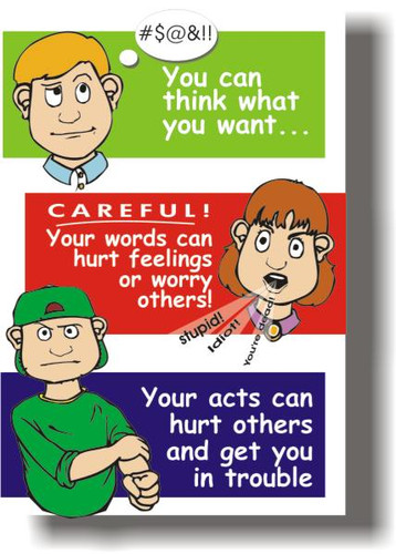 Careful What You Say & Do - Classroom Motivational Poster Print Gift