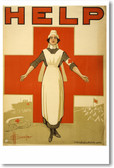 Help - Australian Red Cross  - NEW Vintage Reprint Poster