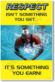 "Respect isn't something you get - It's something you earn" - Michael Phelps - Classroom Motivational Poster Print Gift