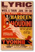 Hardeen Brother of Houdini - NEW Vintage Reproduction Poster