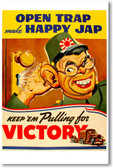 Open Trap Make Happy Jap - NEW Vintage Reprint Poster