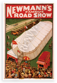 Newmans Famous Road Show Circus Big Top Vintage WPA Style 12x18 US Made Poster