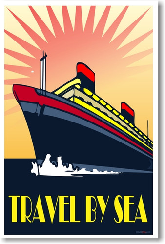 Travel by Sea - Vintage Reprint Poster