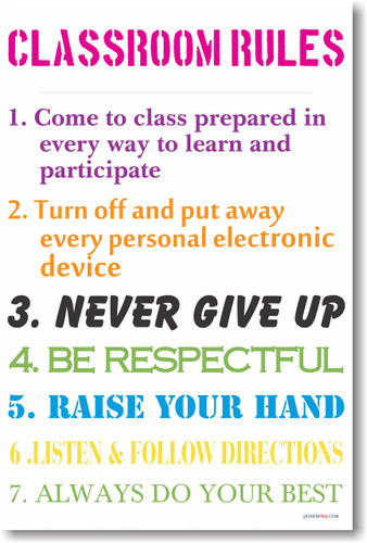 Classroom Rules #12 - NEW Classroom Motivational PosterEnvy Poster