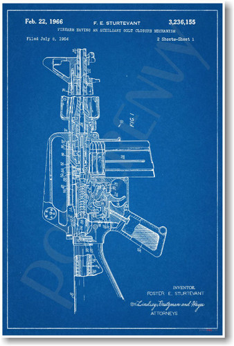 AR 15 Assault Rifle Patent - NEW Famous Invention Patent PosterEnvy Poster (fa114)