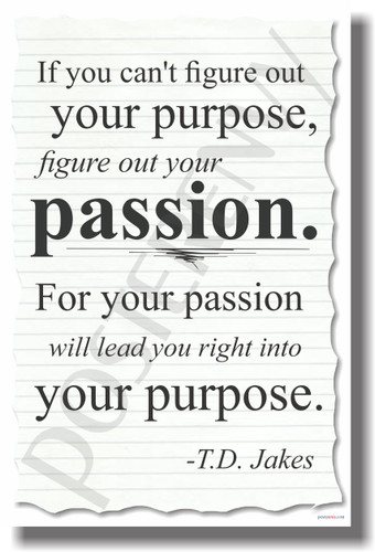 If You Can't Figure Out Your Purpose Figure Out Your Passion - T.D. Jakes - NEW Classroom Motivational PosterEnvy Poster