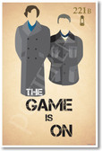 Sherlock Holmes & John Watson - The Game Is On - 221B Baker Street Poster Print Gift