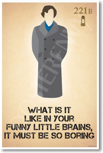 Sherlock Holmes - What Is It Like In Your Funny Little Brains, It Must Be So Boring - New Humor Poster (hu210) Benedict Cumberbatch BBC PosterEnvy
