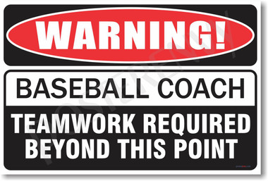 Warning Baseball Coach Poster Print Gift