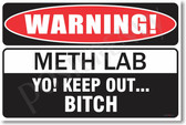 Warning Meth Lab Poster Print Gift